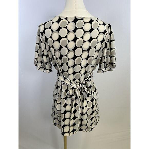 VTG Babydoll Top Womens Y2K 90s Tie Back Short Sleeve Embellished Size L - Picture 7 of 11